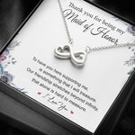"Thank You for Being My Maid of Honor" Infinity Heart Necklace (white gold)