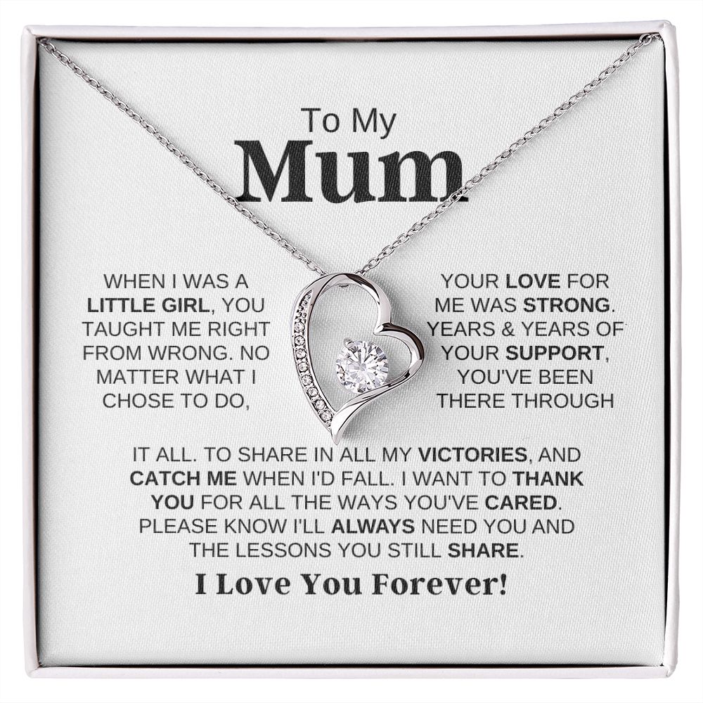 To My Mum-"Your Support" Forever Love Necklace