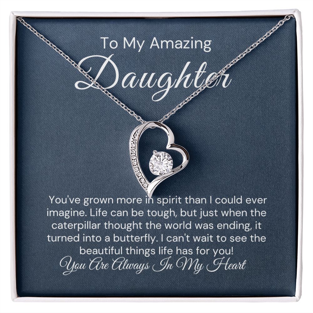 To My Daughter-"I Am Proud of You" Forever Love Necklace