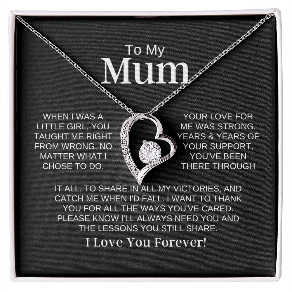 To My Mum-"Your Lessons" Forever Love Necklace