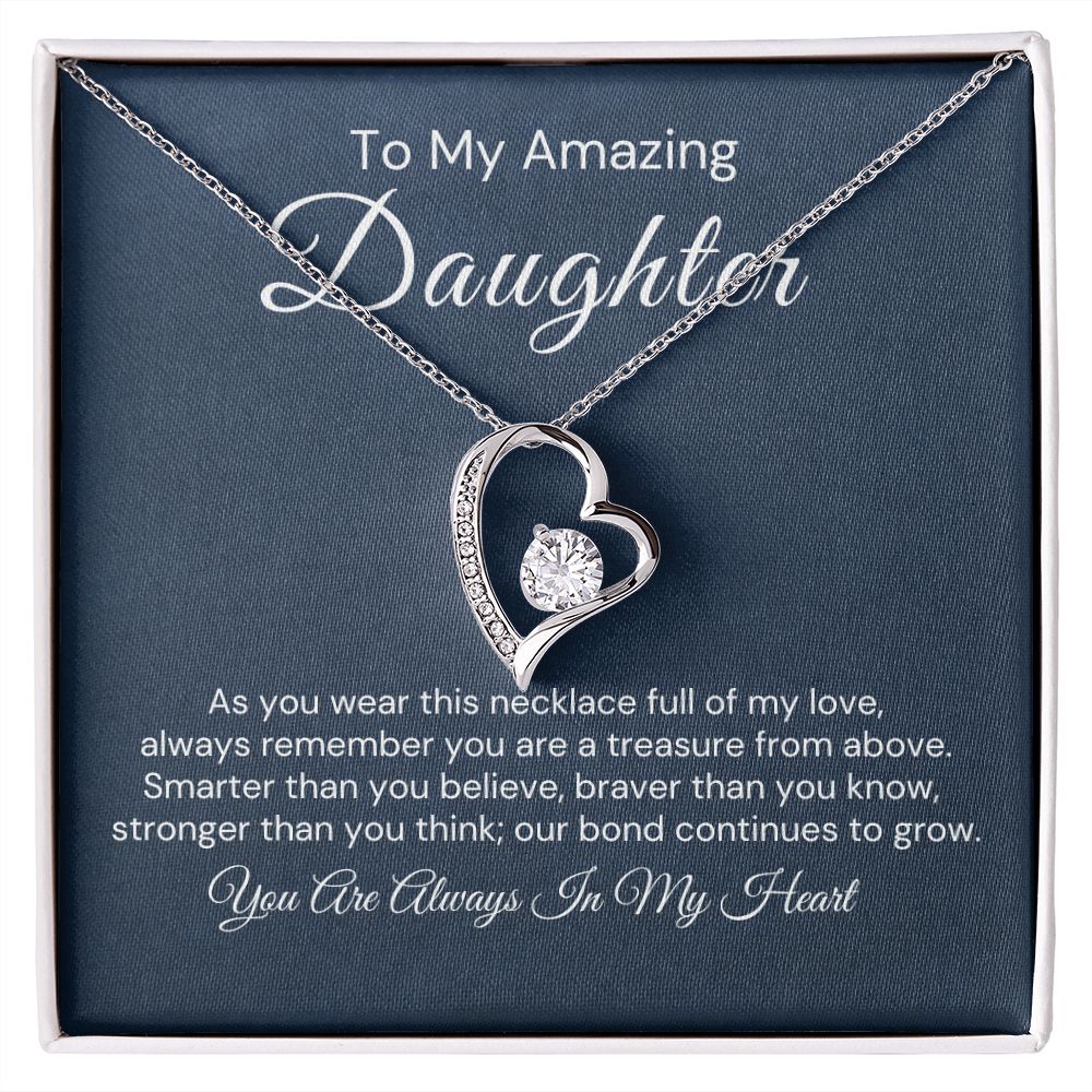 To My Daughter-"Always Full Of My Love" Forever Love Necklace