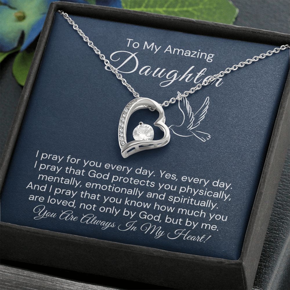 To My Daughter-"My Prayer For You" Forever Love Necklace