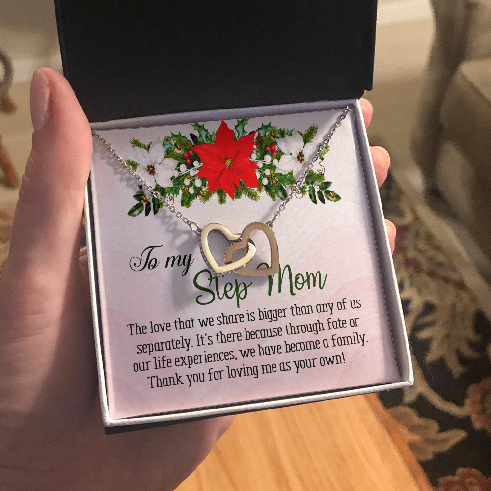 To My Stepmom-"Stronger Together" Hearts Necklace