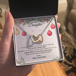 To Our Daughter-"Greatest Gift" Hearts Necklace