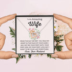 To My Amazing Wife-"You Hold My Heart" Hearts Necklace