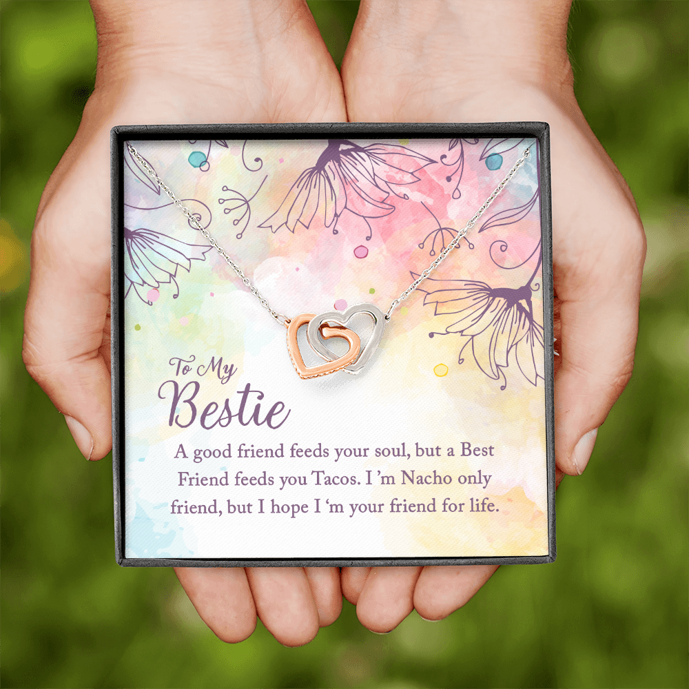 To My Bestie-“Friends for Life” Hearts Necklace