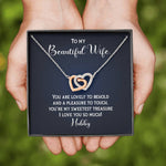 To My Beautiful Wife-"Sweetest Treasure" Hearts Necklace