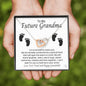 To My Future Grandma-"Excited to Meet You" Hearts Necklace