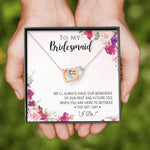 "Wedding Memories with My Bridesmaid" Hearts Necklace