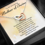 Mother of Twins-"Double Bundles of Joy" Hearts Necklace