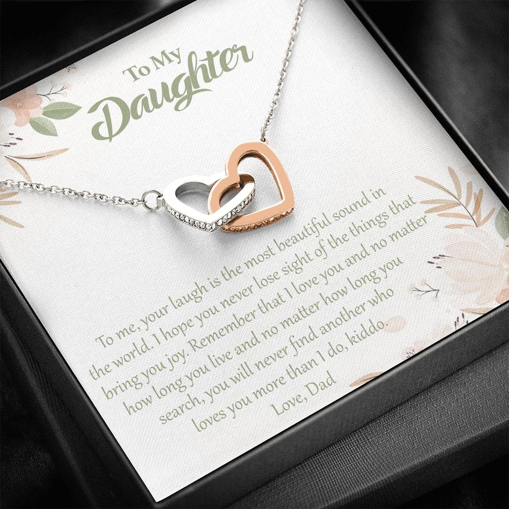 To My Daughter-"I Love You Kiddo" Hearts Necklace