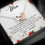 To My Mom-"Not Enough Words" Hearts Necklace