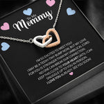 To My Mommy-"So Excited to Meet You" Hearts Necklace