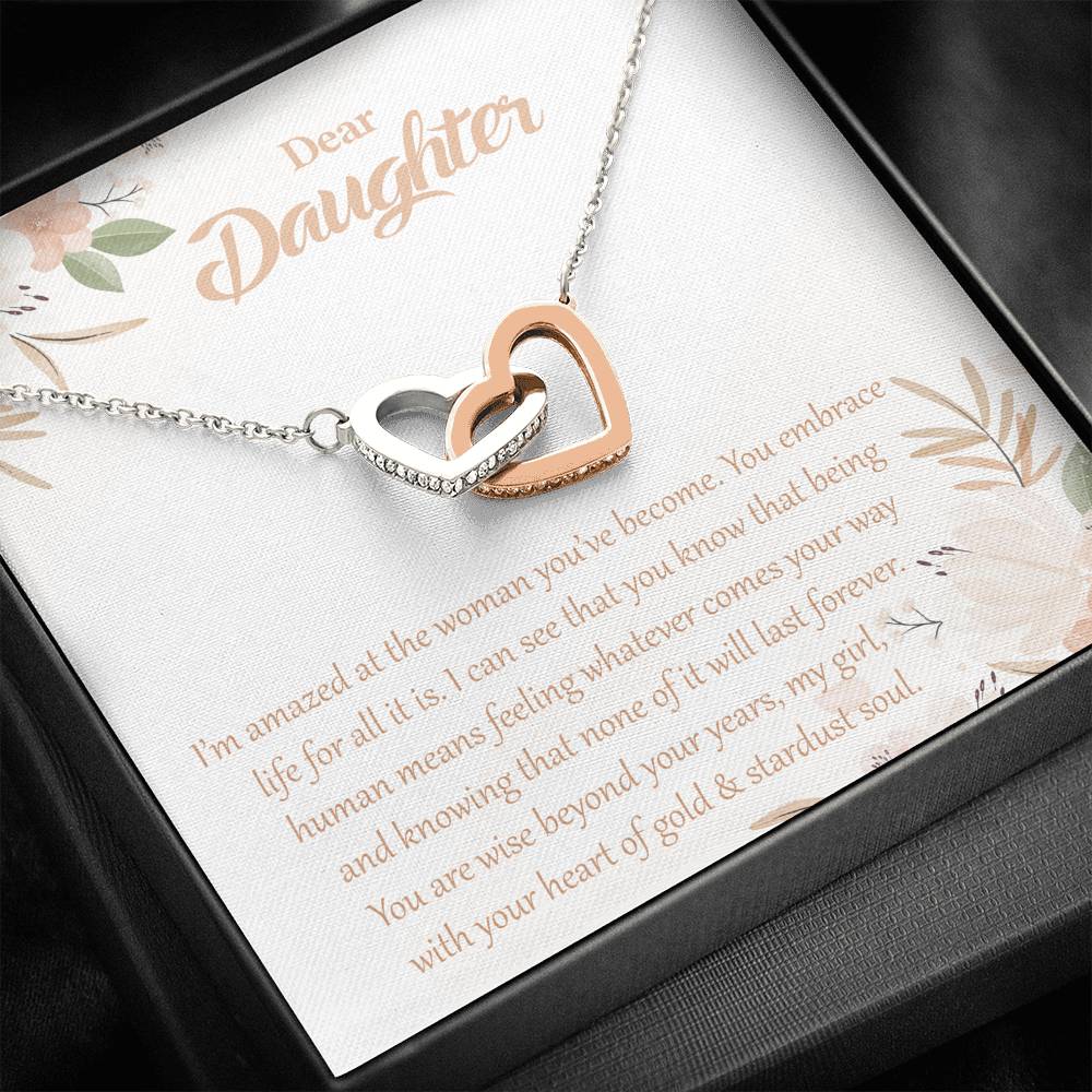 Dear Daughter-“Heart of Gold” Hearts Necklace