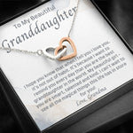 To My Beautiful Granddaughter-"Best Granddaughter" Hearts Necklace
