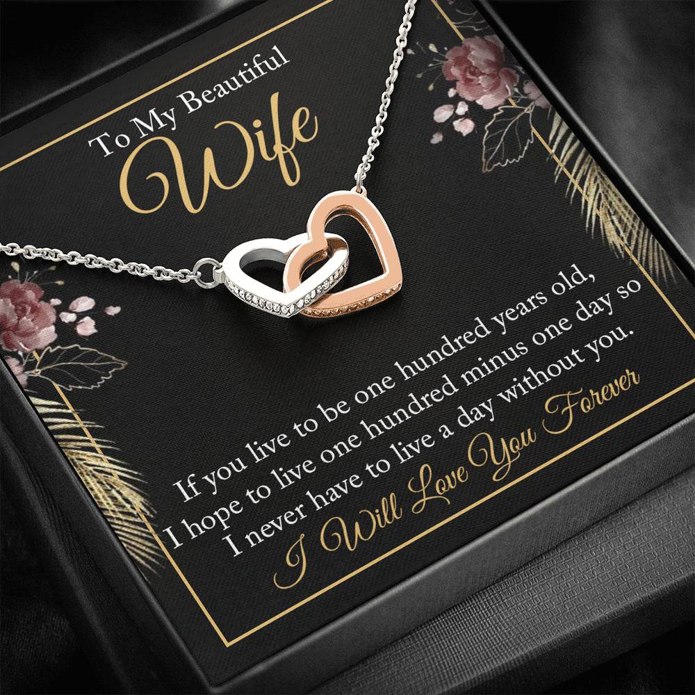 To My Beautiful Wife-"Life With You" Hearts Necklace