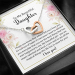 To My Beautiful Daughter-"Best Thing to Me" Hearts Necklace