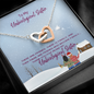 To My Unbiological Sister-"You Are Family" Hearts Necklace