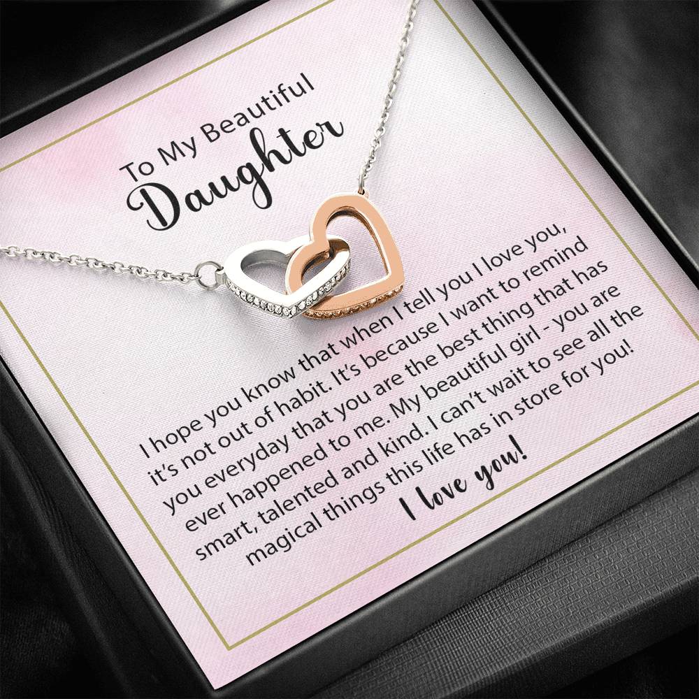 To My Beautiful Daughter-"Magical Life" Hearts Necklace