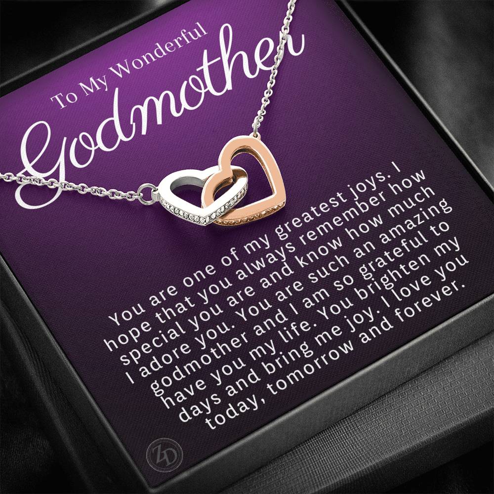 To My Beautiful Godmother-"Greatest Joy" Hearts Necklace