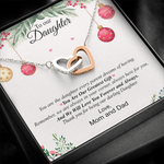 To Our Daughter-"Greatest Gift" Hearts Necklace