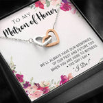 "Wedding Memories with My Matron of Honor" Hearts Necklace