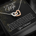 To My Gorgeous Wife-"My Heart Belongs to You" Hearts Necklace