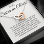 To My Sister in Christ-"Amazing Friend in Faith" Hearts Necklace