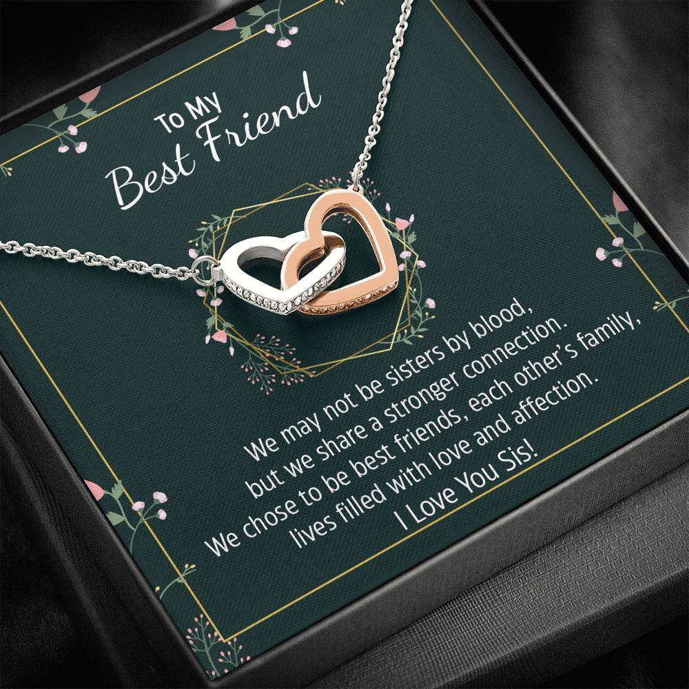 To My Best Friend-"Best Friends by Choice" Hearts Necklace