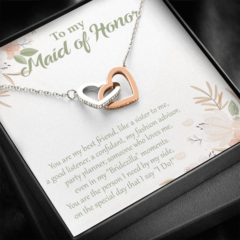 My Best Friend, My Maid of Honor-Hearts Necklace