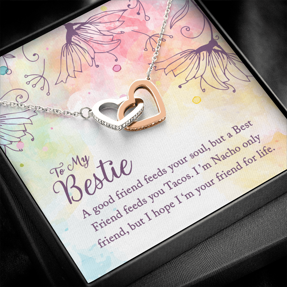 To My Bestie-“Friends for Life” Hearts Necklace