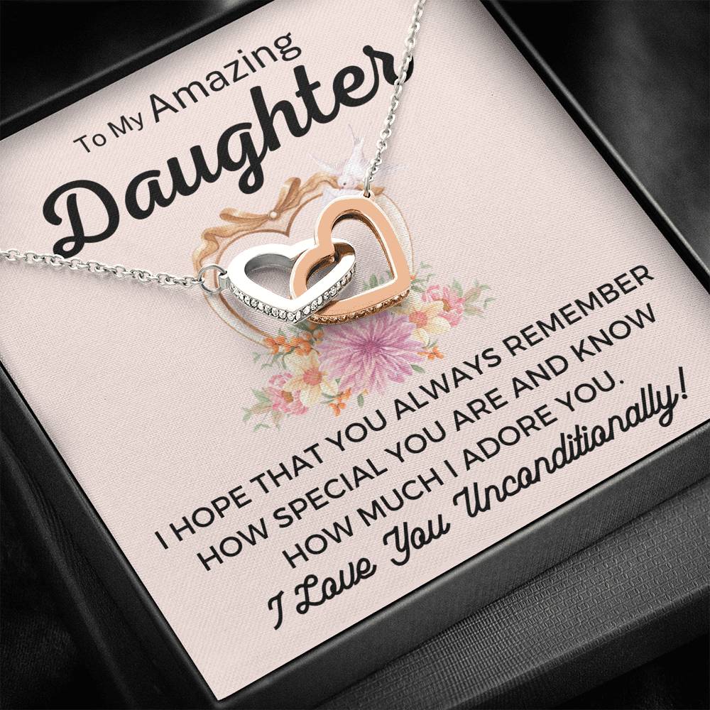 To My Amazing Daughter-"You Are Special" Hearts Necklace