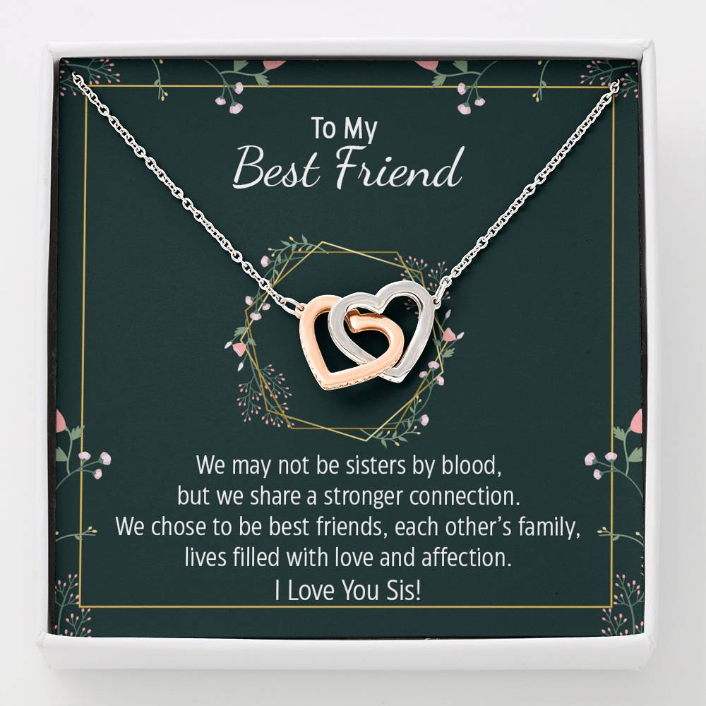 To My Best Friend-"Best Friends by Choice" Hearts Necklace