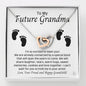 To My Future Grandma-"Excited to Meet You" Hearts Necklace