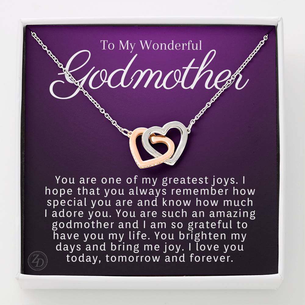 To My Beautiful Godmother-"Greatest Joy" Hearts Necklace