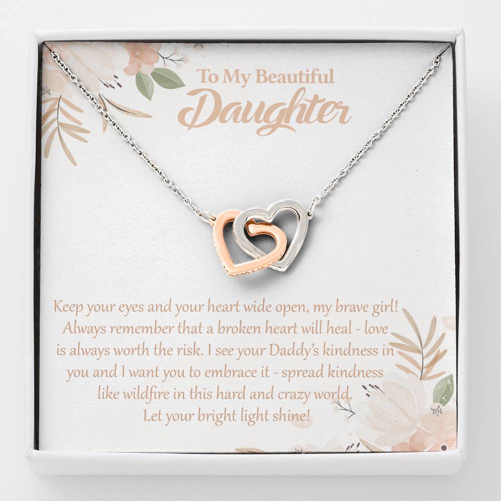 My Beautiful Daughter-"Let Your Light Shine" Hearts Necklace