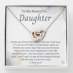 To My Beautiful Daughter-"I Love You" Hearts Necklace