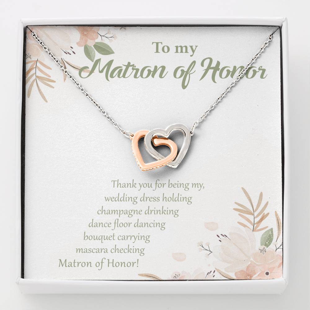 Thank You for Being My "Everything" Matron of Honor-Hearts Necklace