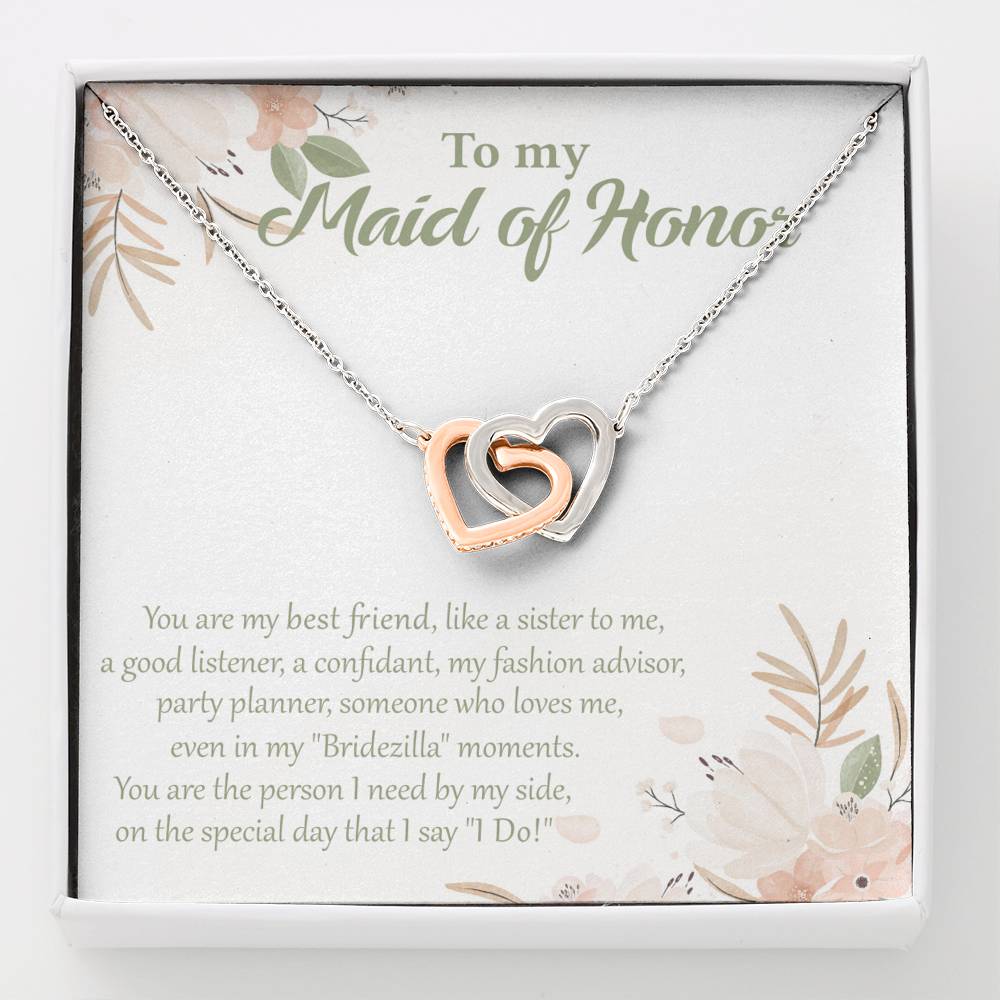 My Best Friend, My Maid of Honor-Hearts Necklace