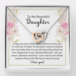 To My Beautiful Daughter-"Best Thing to Me" Hearts Necklace