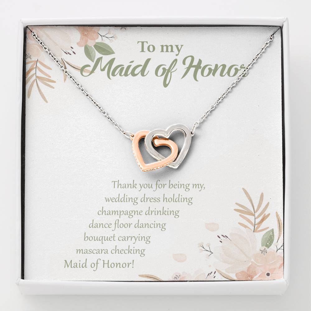 Thank You for Being My "Everything" Maid of Honor-Hearts Necklace