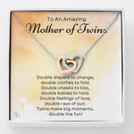 Mother of Twins-"Double Bundles of Joy" Hearts Necklace