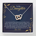 To My Daughter-"Beautiful Life" Hearts Necklace