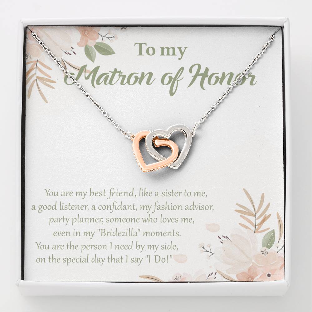 My Best Friend, My Matron of Honor-Hearts Necklace