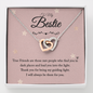 To My Bestie-"True Friends" Hearts Necklace
