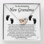 To An Amazing New Grandma-"Special Bond" Hearts Necklace