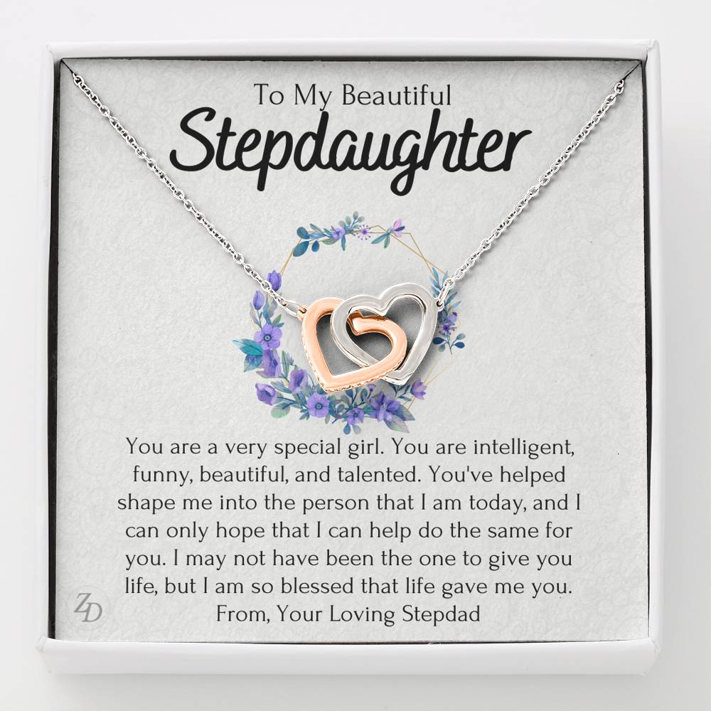 To My Stepdaughter-"You Are Special" Hearts Necklace