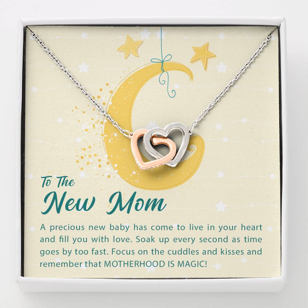 To The New Mom-"Your Precious Baby" Hearts Necklace