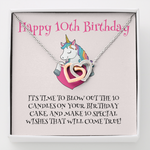 Happy 10th Birthday-"Special Wish" Hearts Necklace