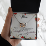 To My Mom-"Not Enough Words" Hearts Necklace